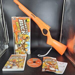 Cabela's Monster Buck Hunter Nintendo Wii Game Complete Top Shot Rifle Box Set